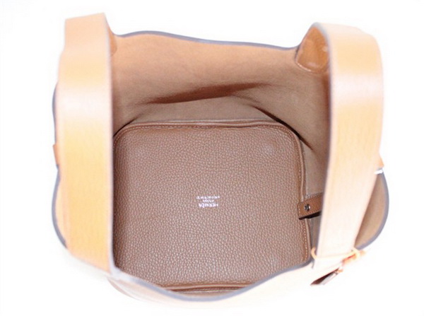 Fake & Replica Hermes Picotin Double Shoulder Bag Light Coffee 509060